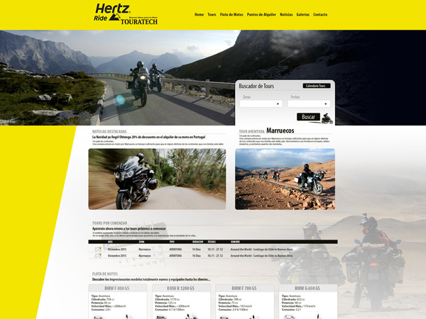 Diseño WEB HERTZ RIDE / Touratech - © FOBOSTEC